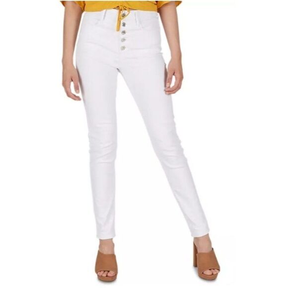 Numero Verona Ankle Skinny Jeans 26 White Juniors' Stretchy Exposed-Buttons NEW - Picture 8 of 9